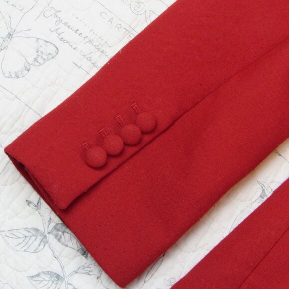 Talbots Blazer Jacket Womens Wool BlD Button red Equestrian Academia holiday 14 - Picture 2 of 5